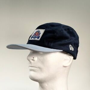 Red Bull Hart Lines New Era Panel Hat Blue Logo Patch Adjustable Strap Canvas